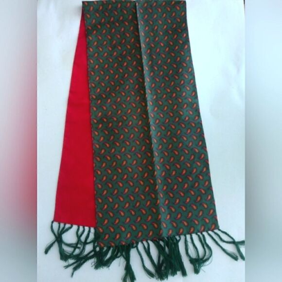 Men's Long Scarf Fringe Paisley Vintage - Picture 7 of 8